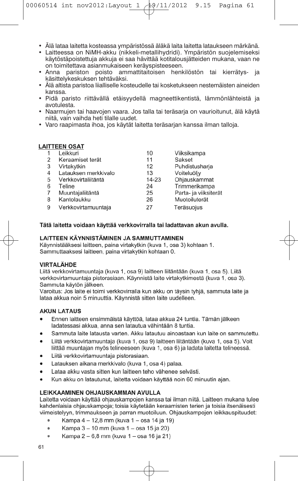 VALERA T-BLADE PROFESSIONAL User Manual | Page 57 / 82