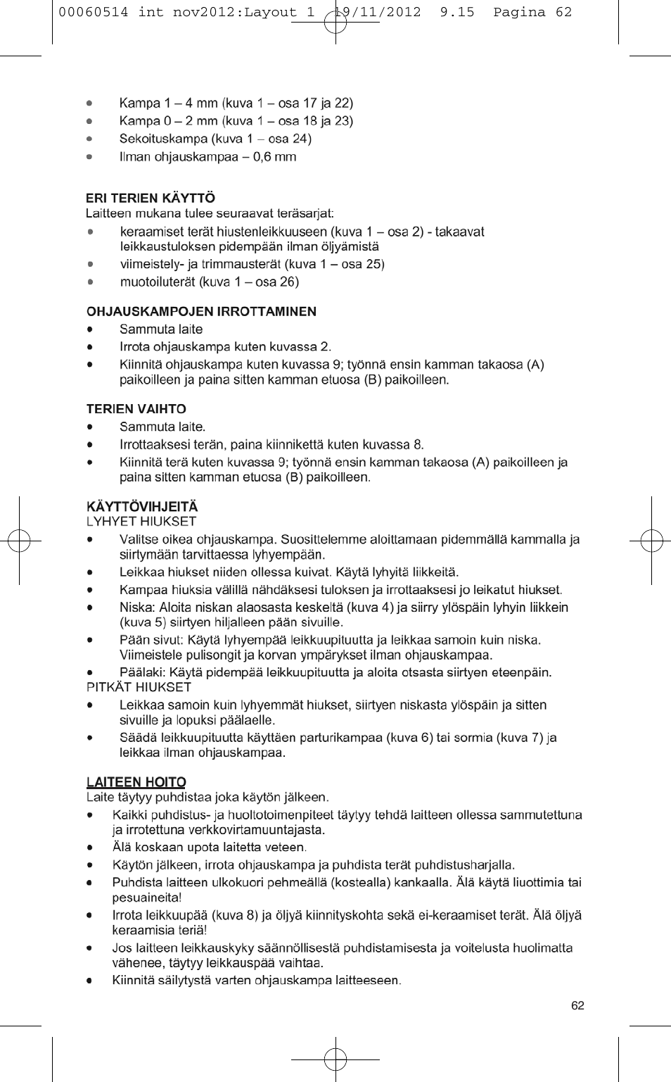 VALERA T-BLADE PROFESSIONAL User Manual | Page 58 / 82