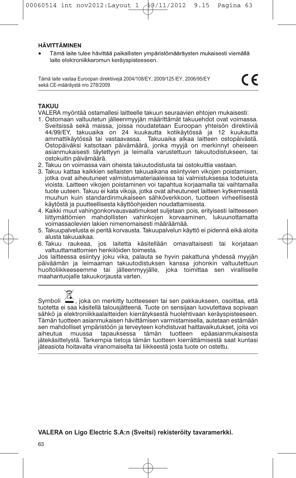 VALERA T-BLADE PROFESSIONAL User Manual | Page 59 / 82
