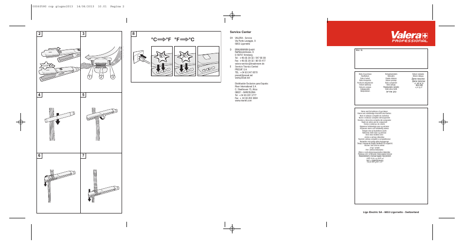 C °f °c °f | VALERA SWISS'X IDEAL User Manual | Page 2 / 78