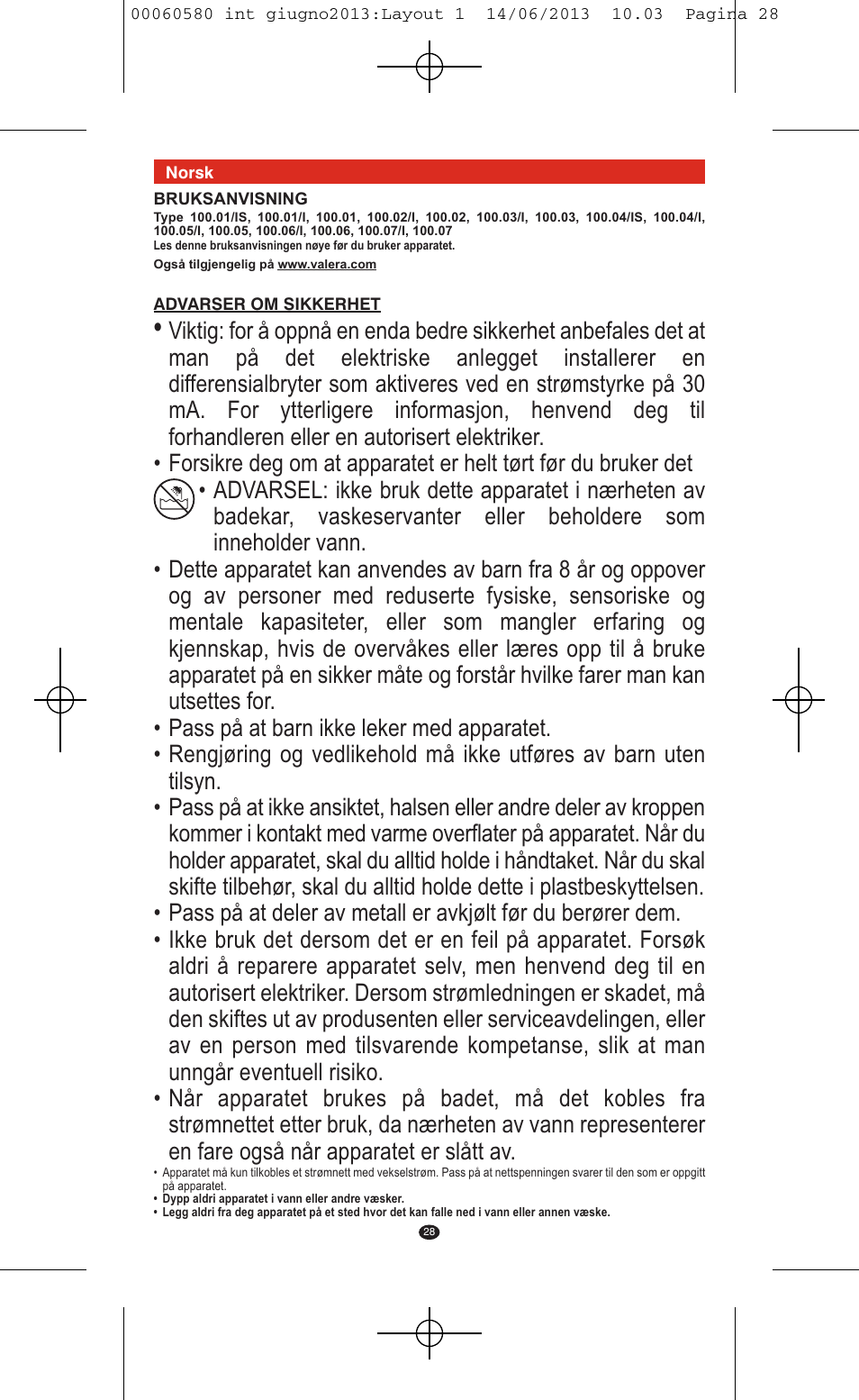 VALERA SWISS'X IDEAL User Manual | Page 24 / 78