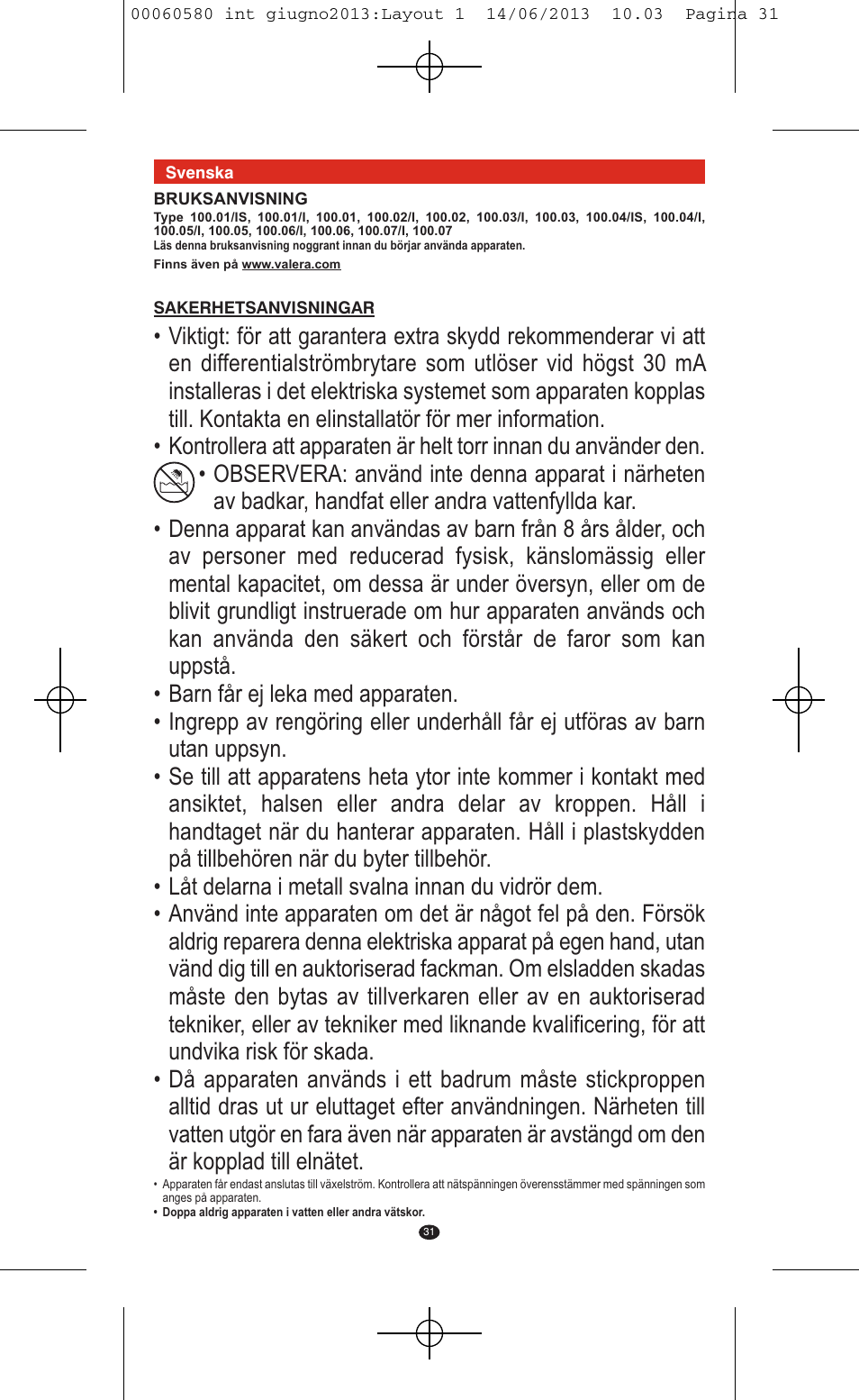 VALERA SWISS'X IDEAL User Manual | Page 27 / 78
