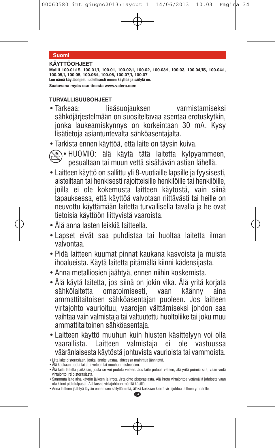 VALERA SWISS'X IDEAL User Manual | Page 30 / 78