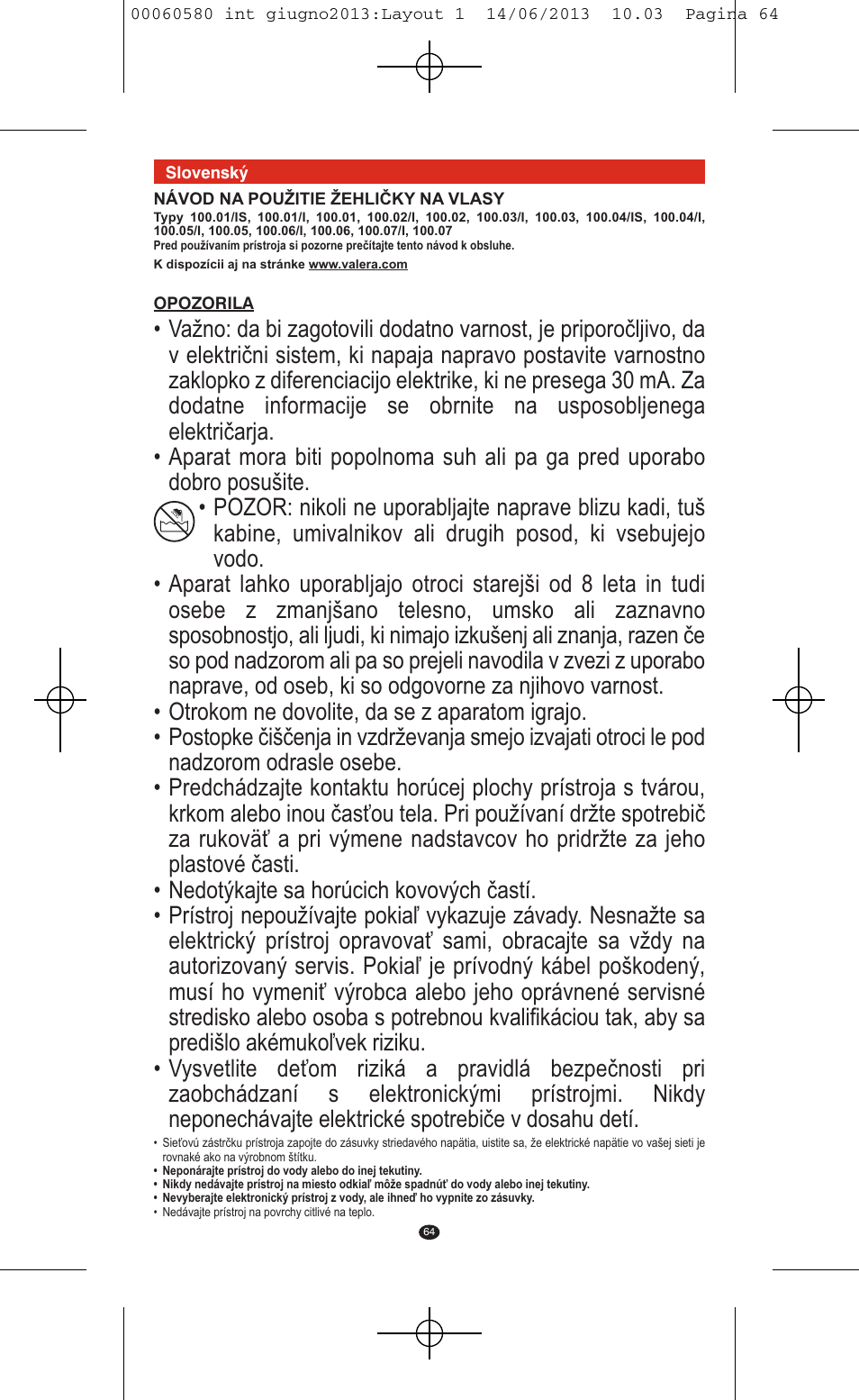 VALERA SWISS'X IDEAL User Manual | Page 60 / 78