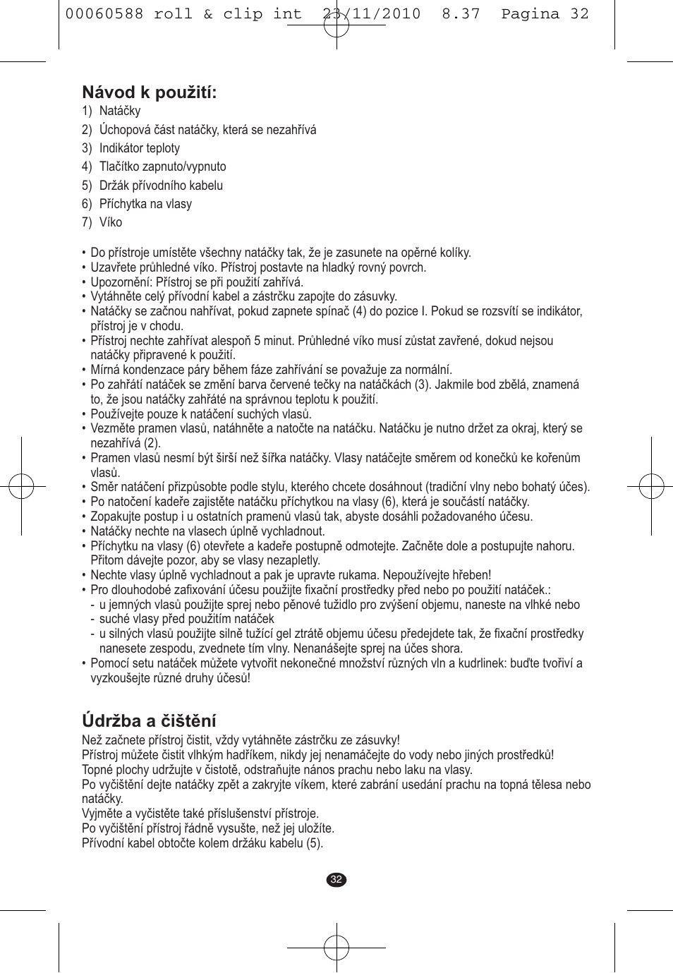 Návod k použití, Údržba a čištění | VALERA ROLL & CLIP User Manual | Page 30 / 53