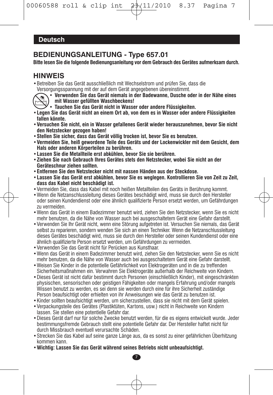 Hinweis | VALERA ROLL & CLIP User Manual | Page 5 / 53