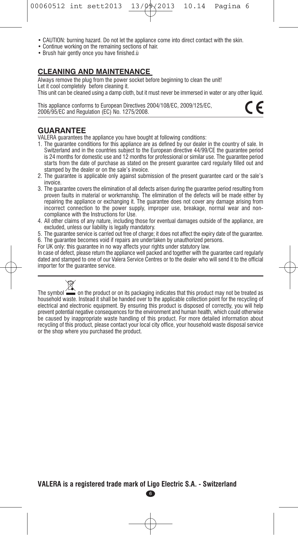 Guarantee | VALERA VOLUMISSIMA User Manual | Page 4 / 62