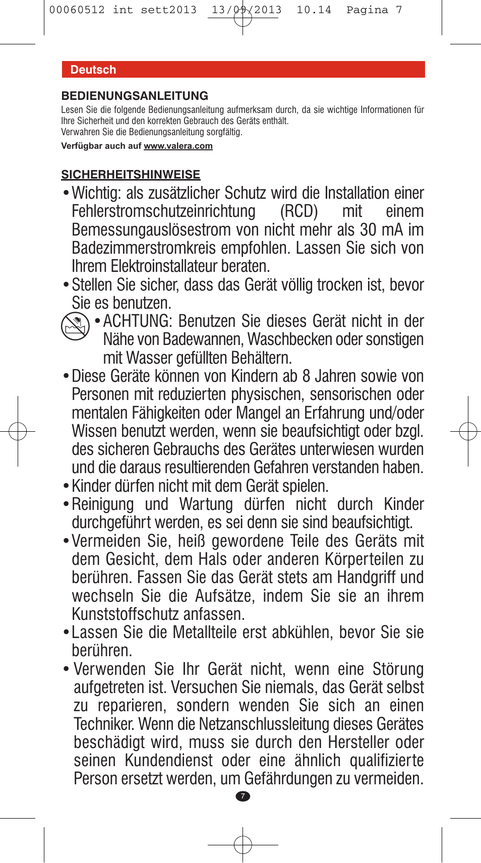 VALERA VOLUMISSIMA User Manual | Page 5 / 62