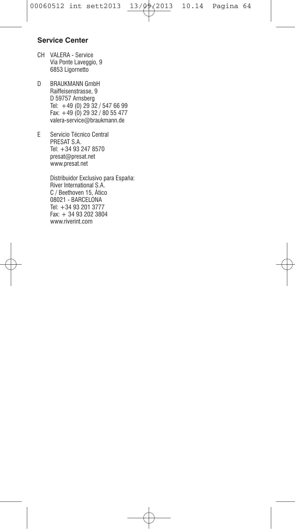 VALERA VOLUMISSIMA User Manual | Page 62 / 62