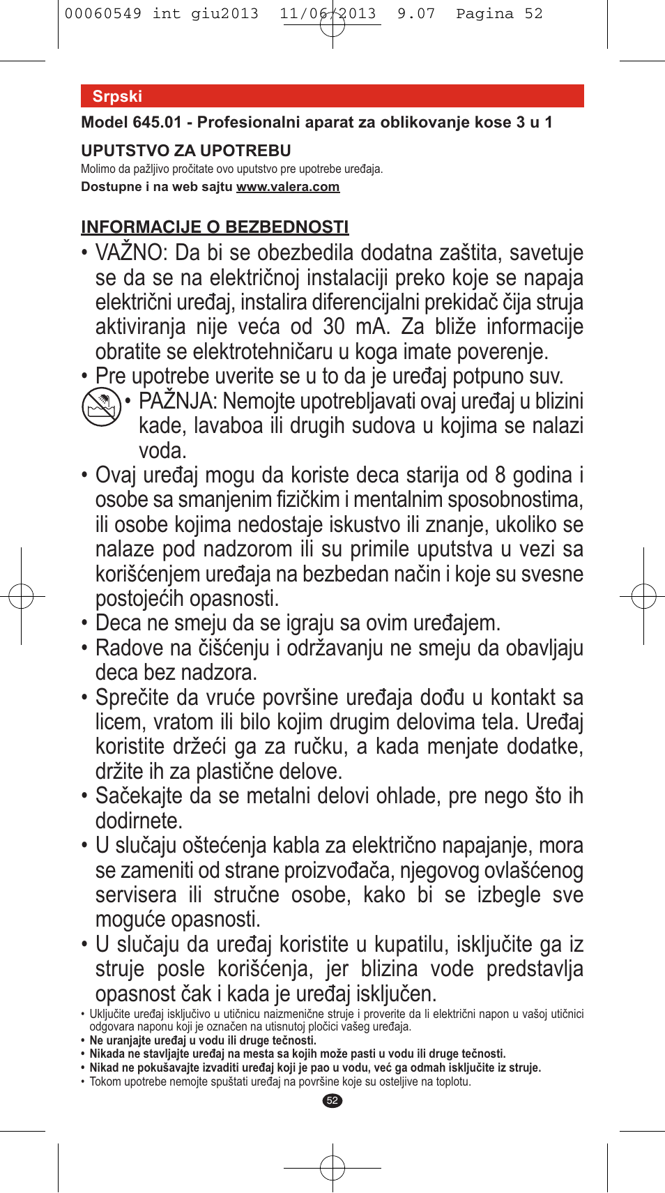 VALERA X-STYLE User Manual | Page 50 / 66