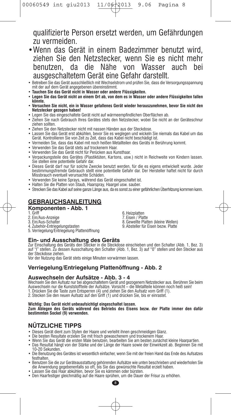Gebrauchsanleitung, Nützliche tipps | VALERA X-STYLE User Manual | Page 6 / 66
