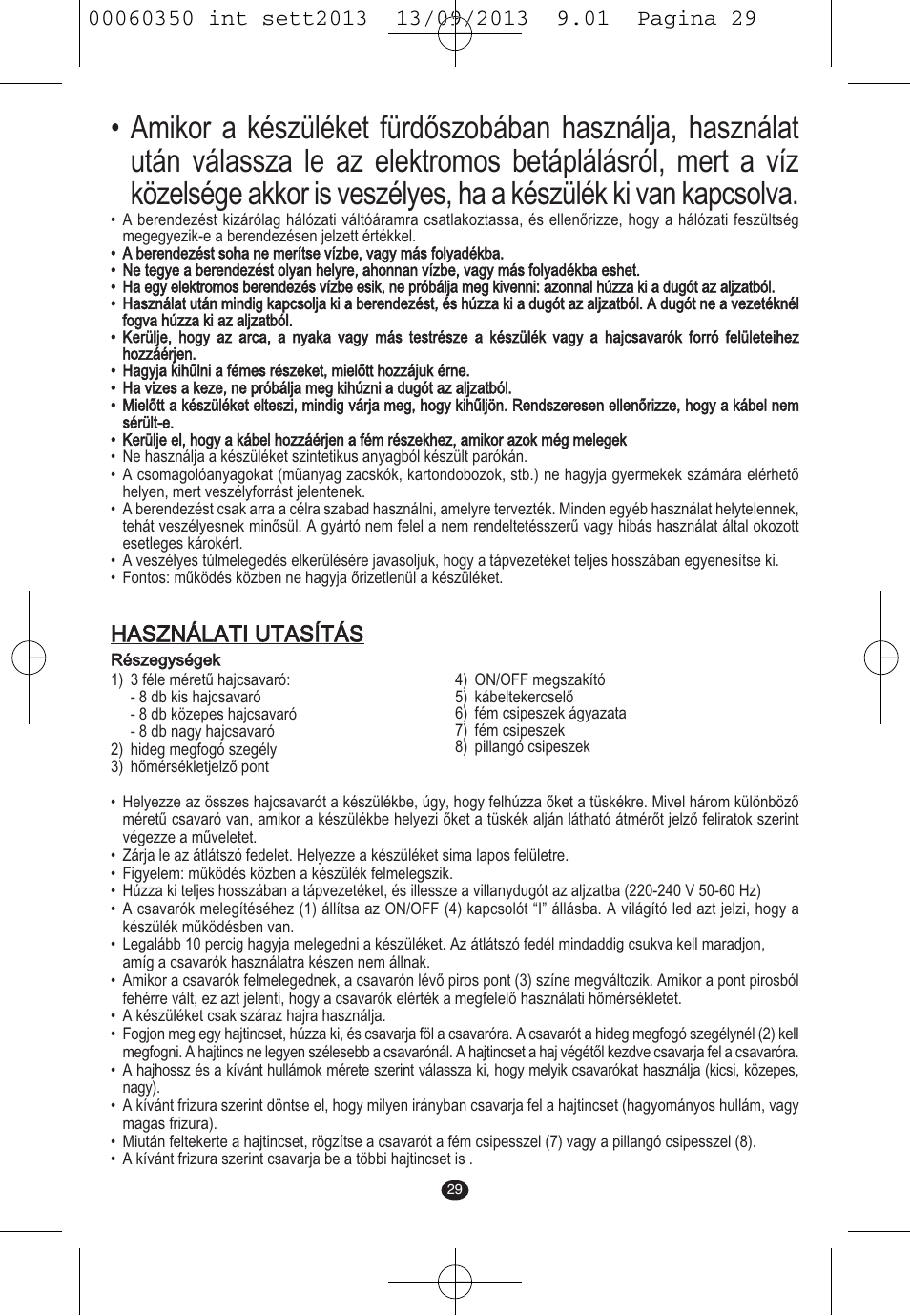 Használati utasítás | VALERA QUICK 24 User Manual | Page 27 / 62