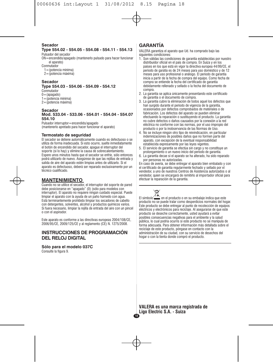 VALERA PREMIUM 1200 SHAVER User Manual | Page 16 / 42