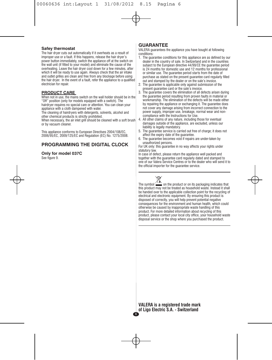 VALERA PREMIUM 1200 SHAVER User Manual | Page 4 / 42