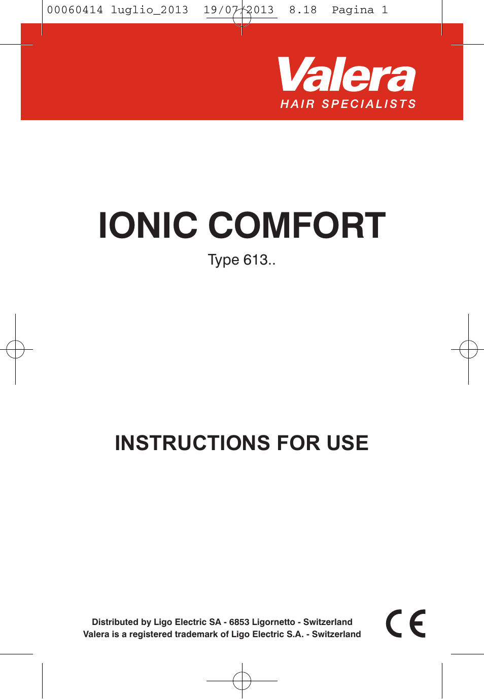 VALERA IONIC COMFORT User Manual | 60 pages