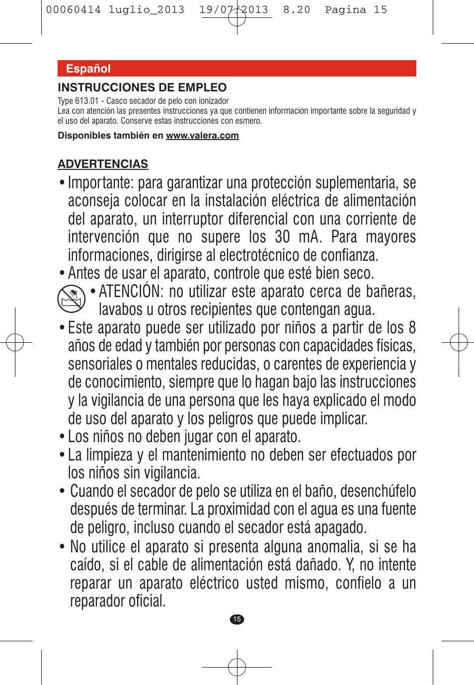 VALERA IONIC COMFORT User Manual | Page 15 / 60