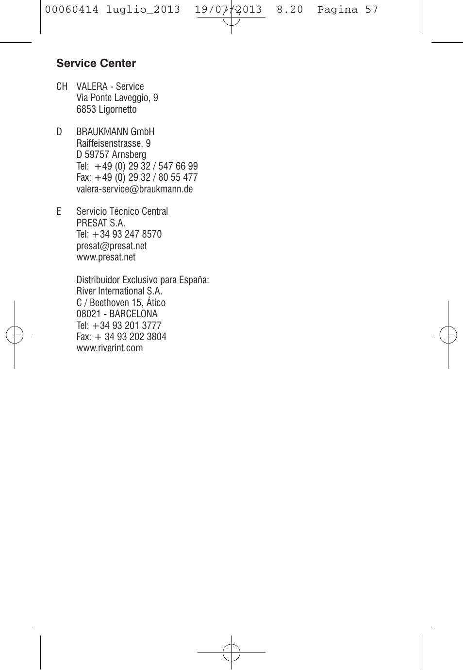 VALERA IONIC COMFORT User Manual | Page 57 / 60