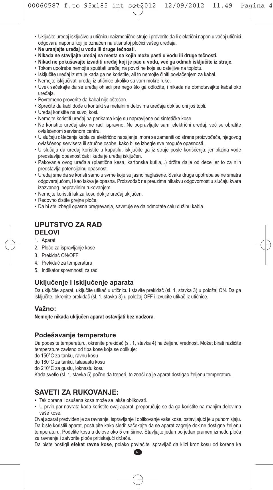 Uputstvo za rad, Saveti za rukovanje | VALERA SYNTHESIS User Manual | Page 39 / 62