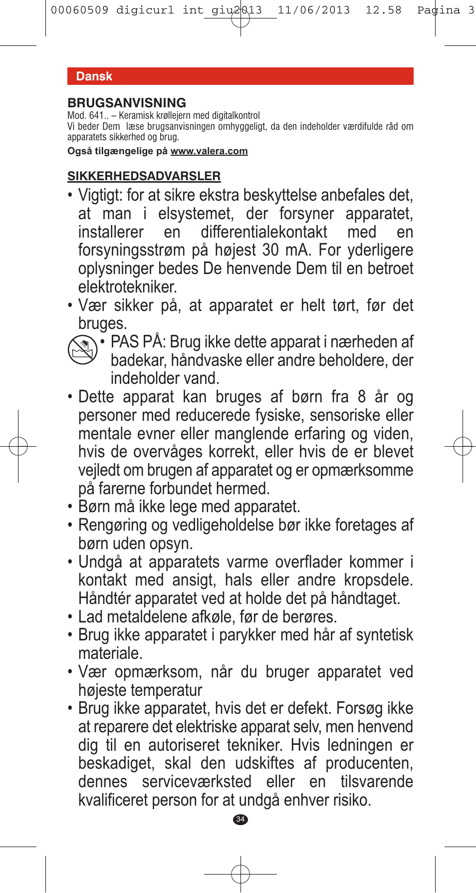 VALERA DIGICURL User Manual | Page 32 / 74