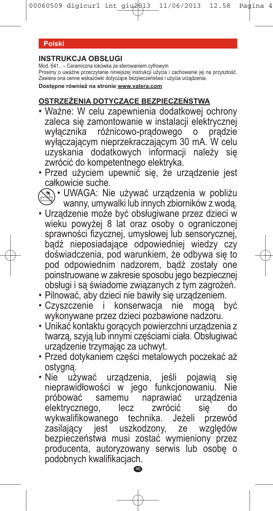 VALERA DIGICURL User Manual | Page 44 / 74