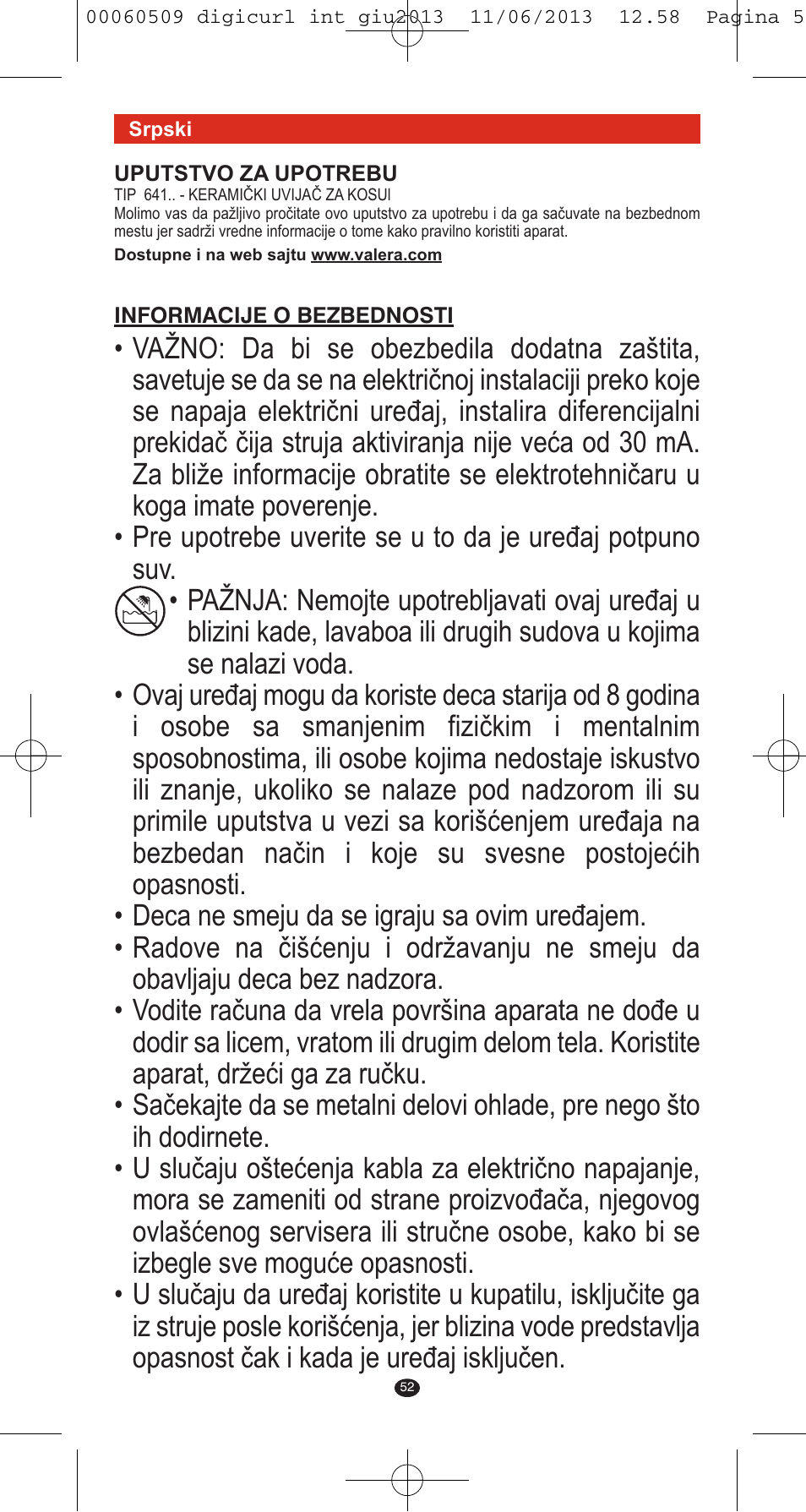 VALERA DIGICURL User Manual | Page 50 / 74