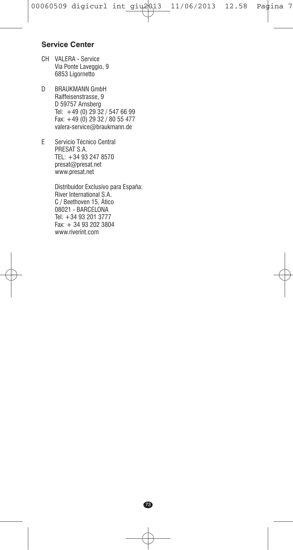 VALERA DIGICURL User Manual | Page 71 / 74