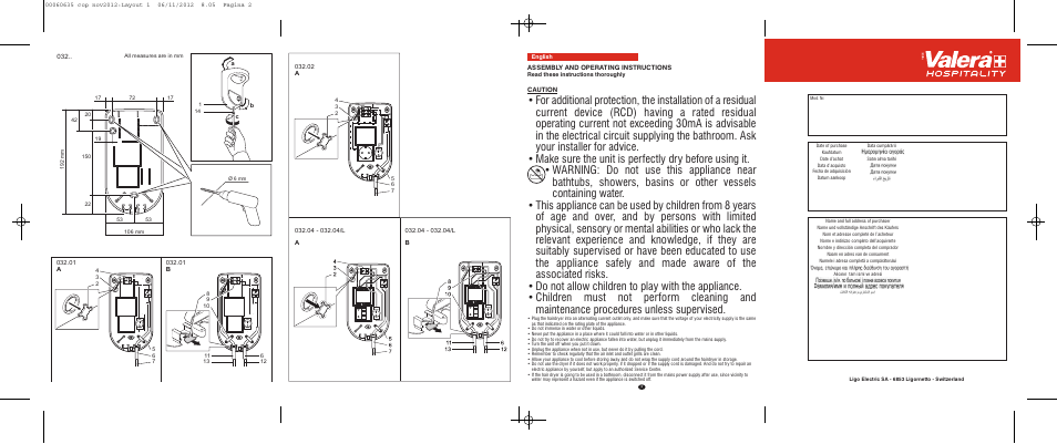 VALERA ACTION SUPER PLUS 1600 SHAVER User Manual | Page 2 / 38