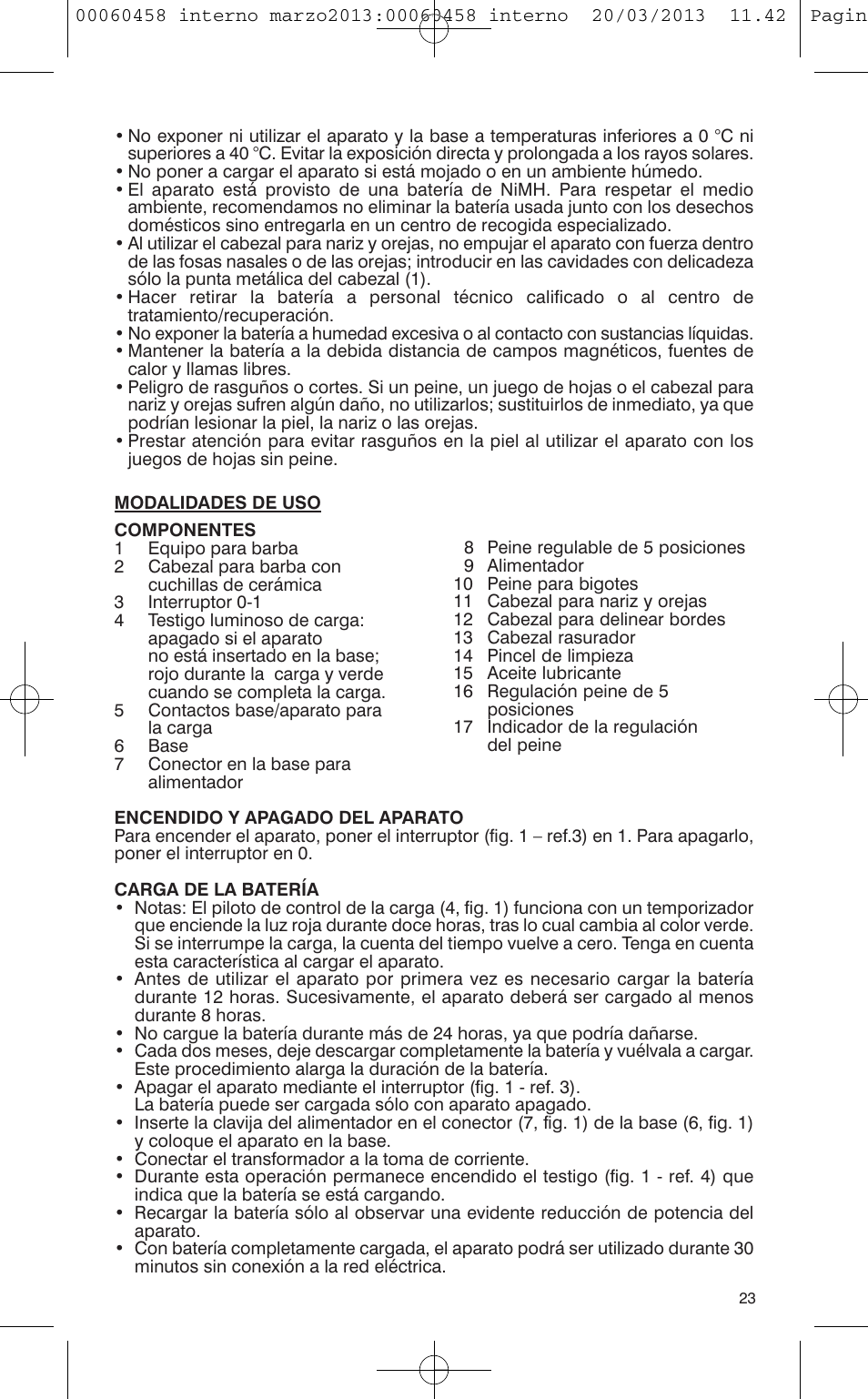 VALERA CONTOUR X CERAMIC User Manual | Page 19 / 74