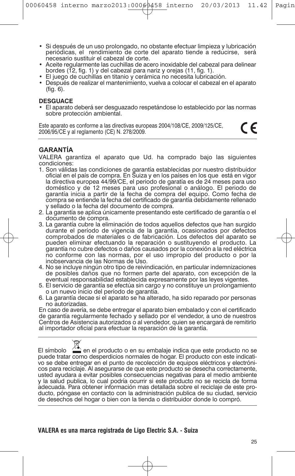 VALERA CONTOUR X CERAMIC User Manual | Page 21 / 74
