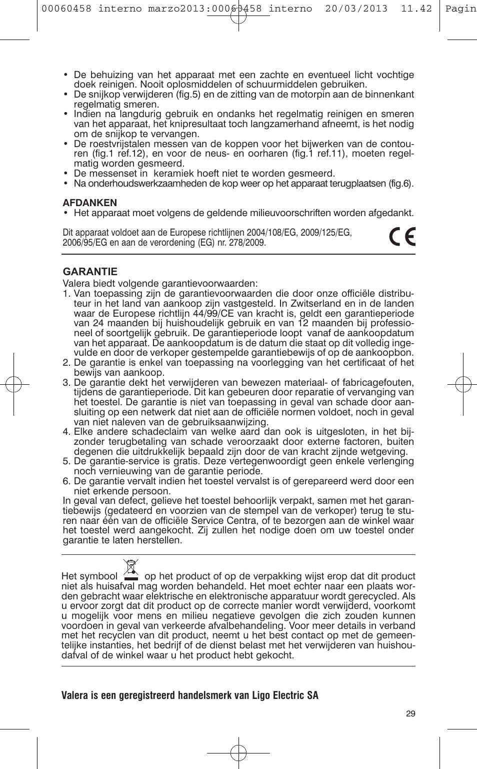 VALERA CONTOUR X CERAMIC User Manual | Page 25 / 74