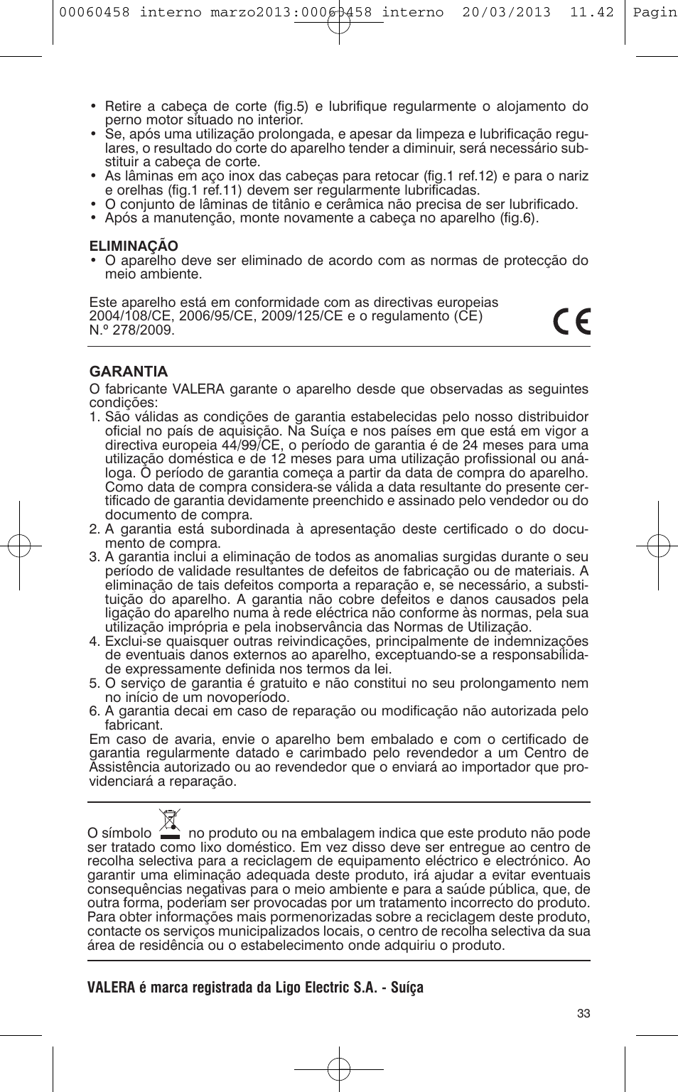 VALERA CONTOUR X CERAMIC User Manual | Page 29 / 74