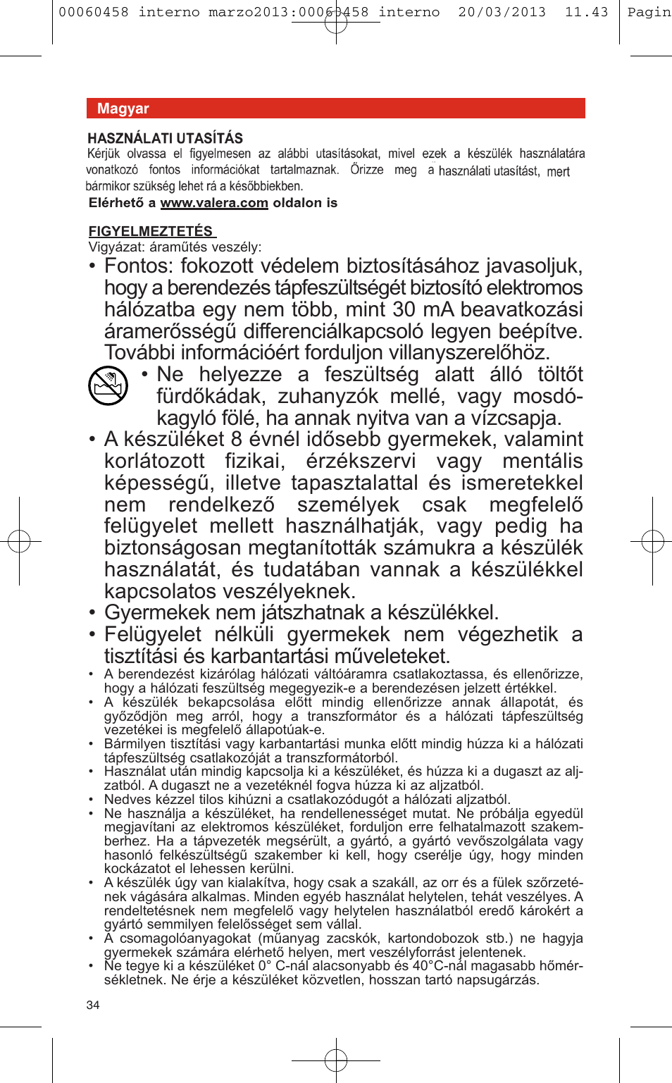VALERA CONTOUR X CERAMIC User Manual | Page 30 / 74