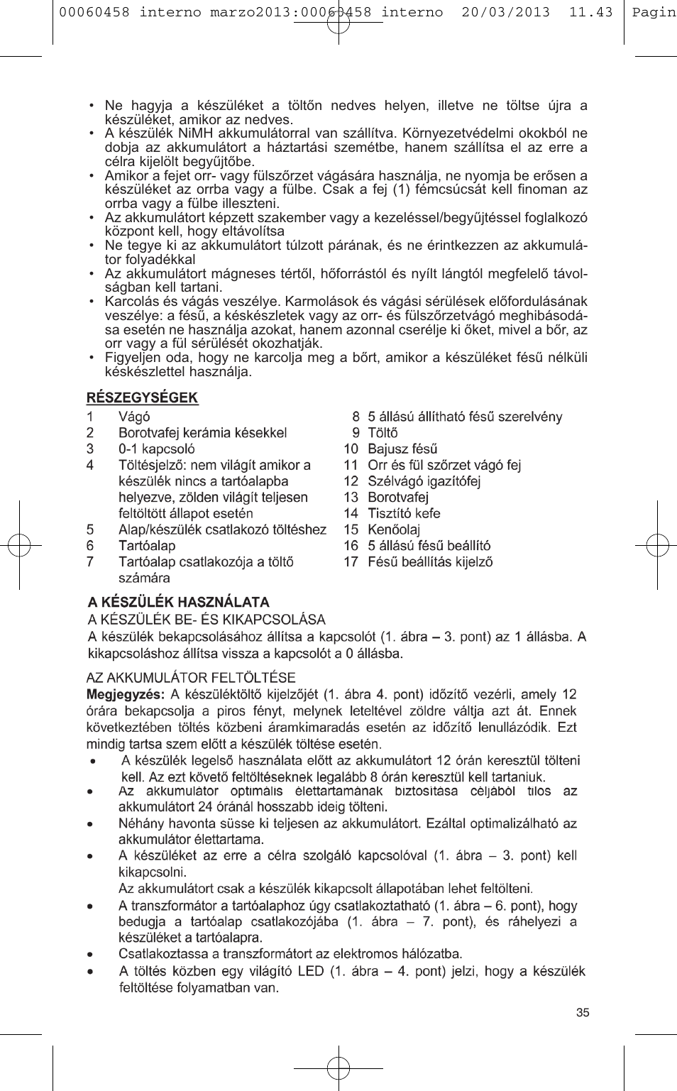 VALERA CONTOUR X CERAMIC User Manual | Page 31 / 74