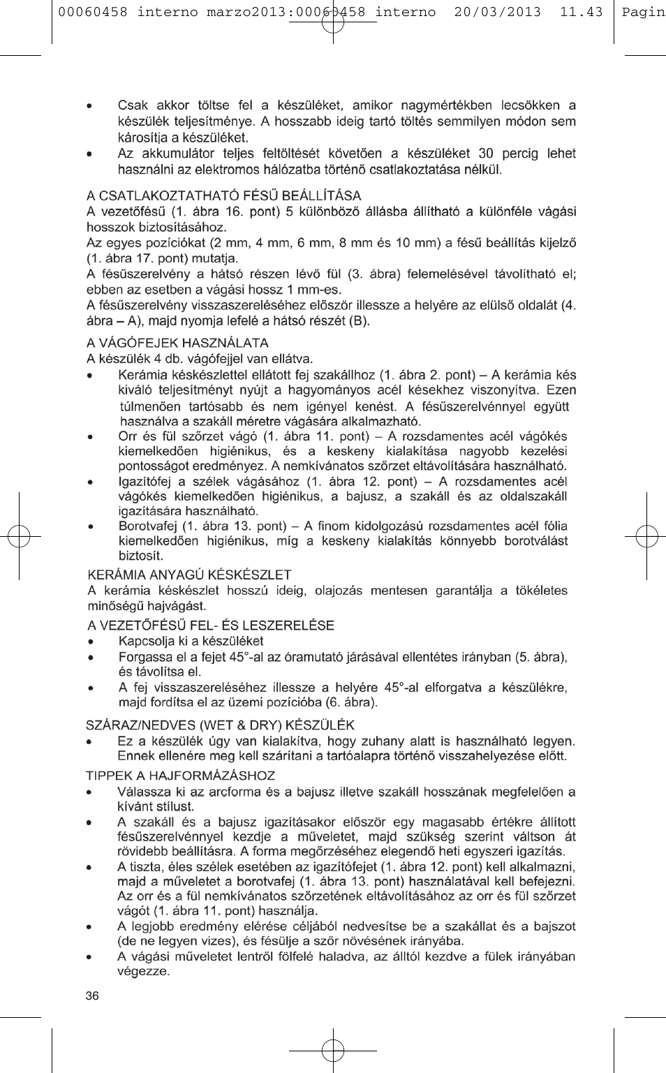 VALERA CONTOUR X CERAMIC User Manual | Page 32 / 74