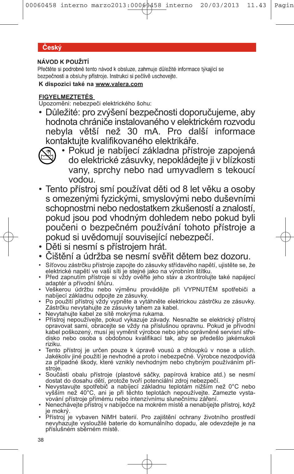 VALERA CONTOUR X CERAMIC User Manual | Page 34 / 74