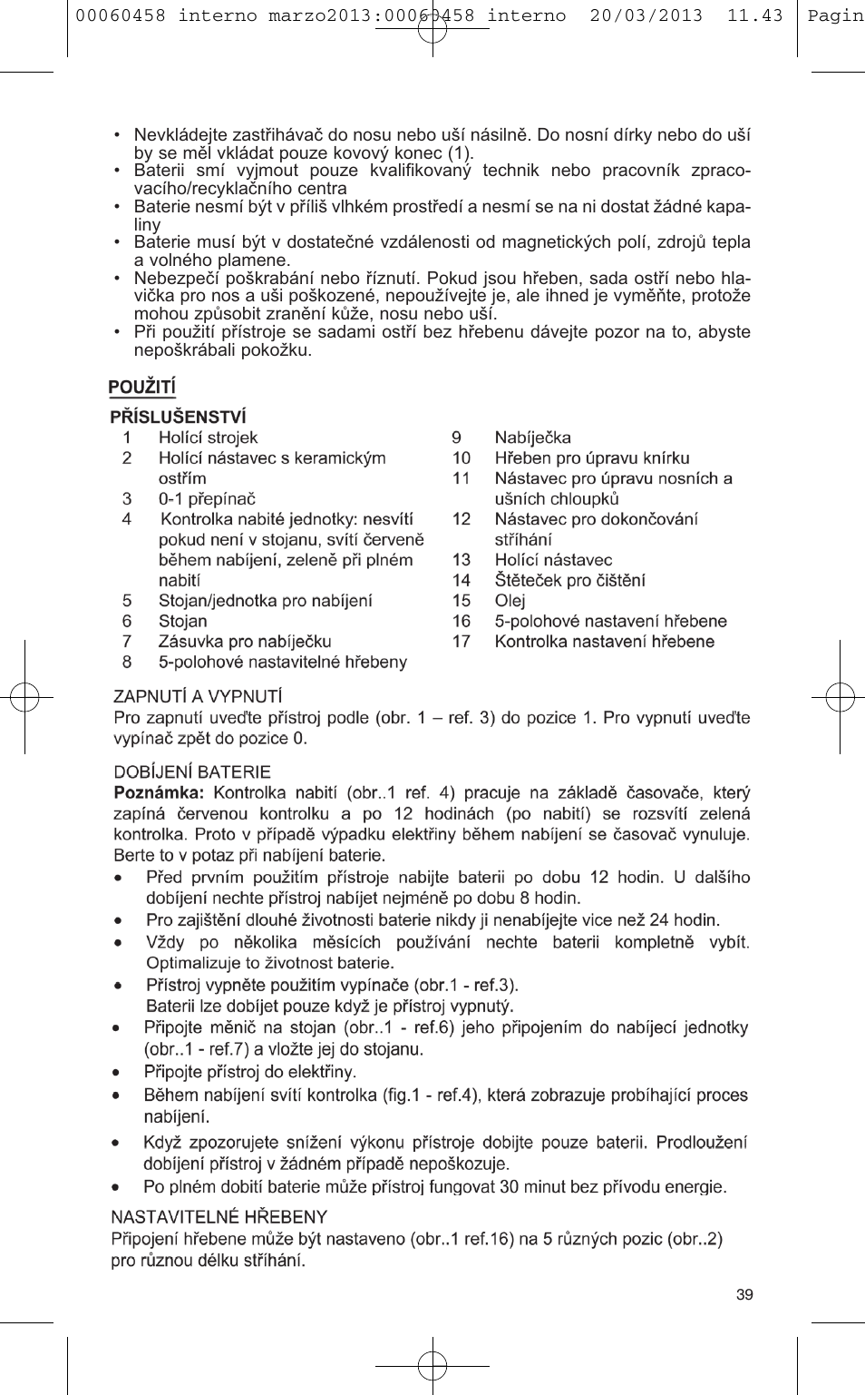 VALERA CONTOUR X CERAMIC User Manual | Page 35 / 74