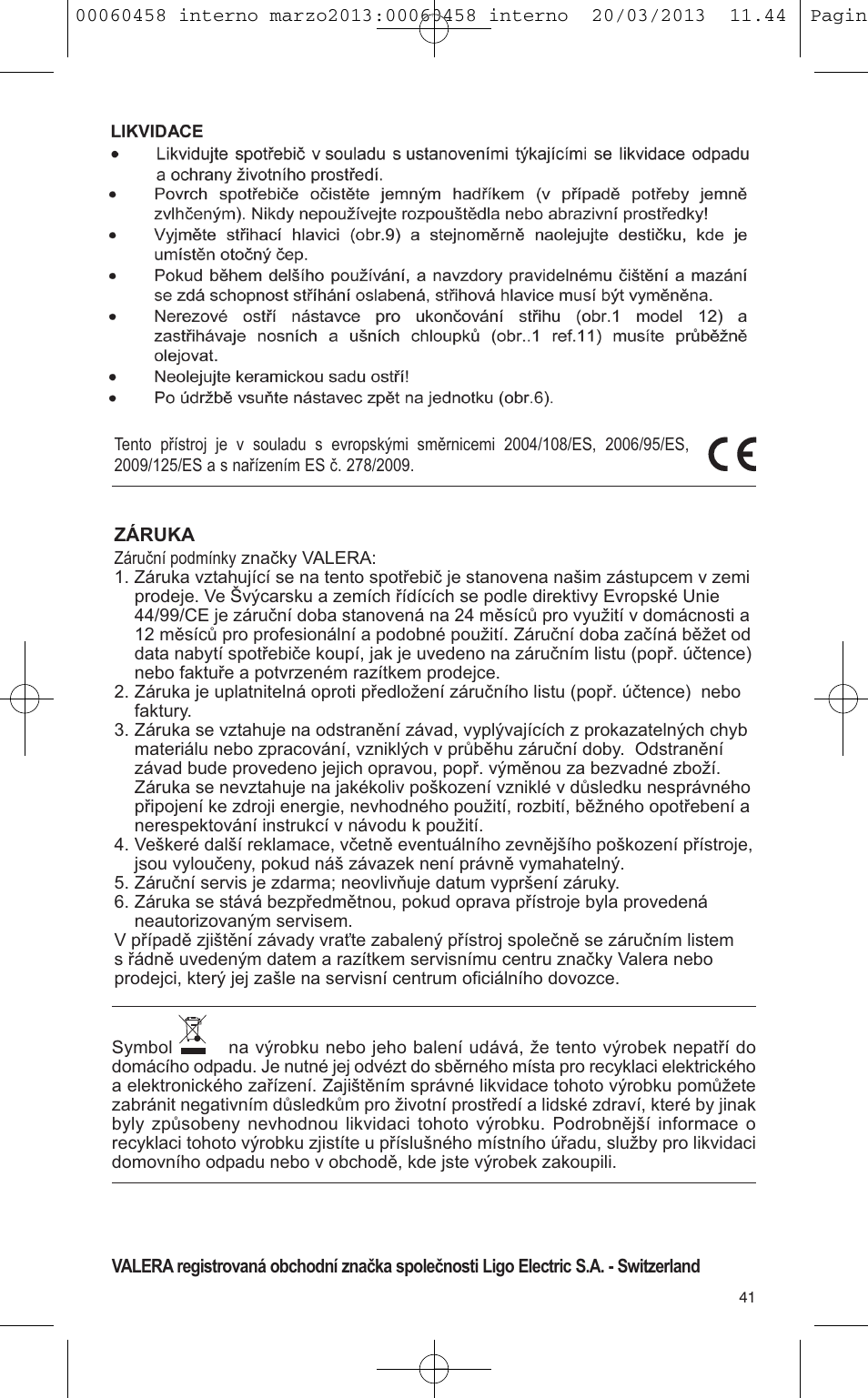 VALERA CONTOUR X CERAMIC User Manual | Page 37 / 74