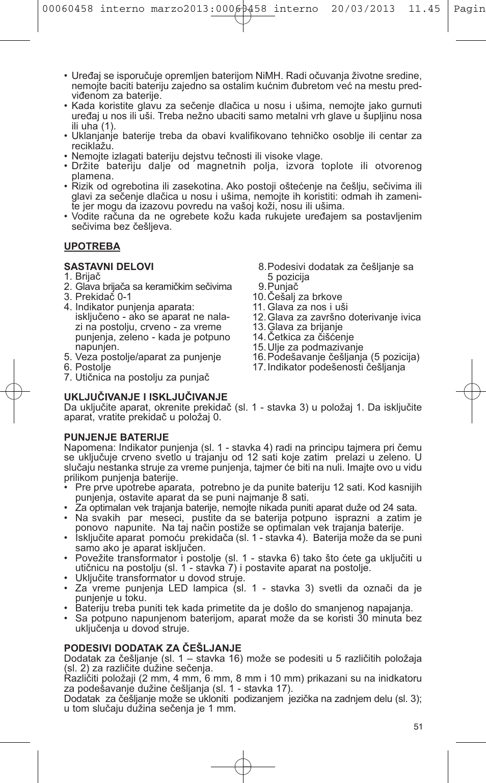 VALERA CONTOUR X CERAMIC User Manual | Page 47 / 74