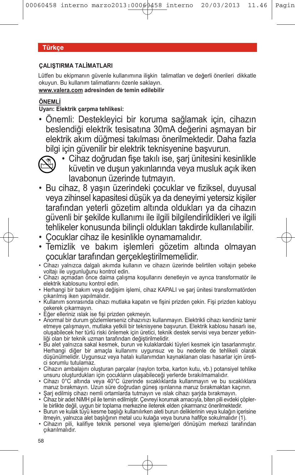 VALERA CONTOUR X CERAMIC User Manual | Page 54 / 74