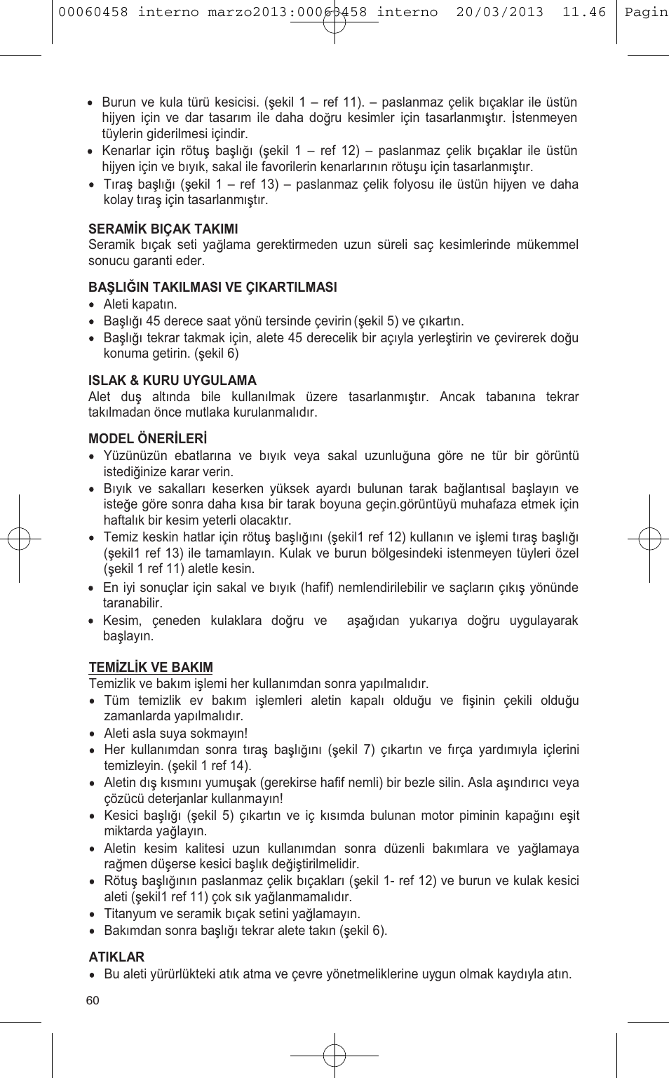 VALERA CONTOUR X CERAMIC User Manual | Page 56 / 74