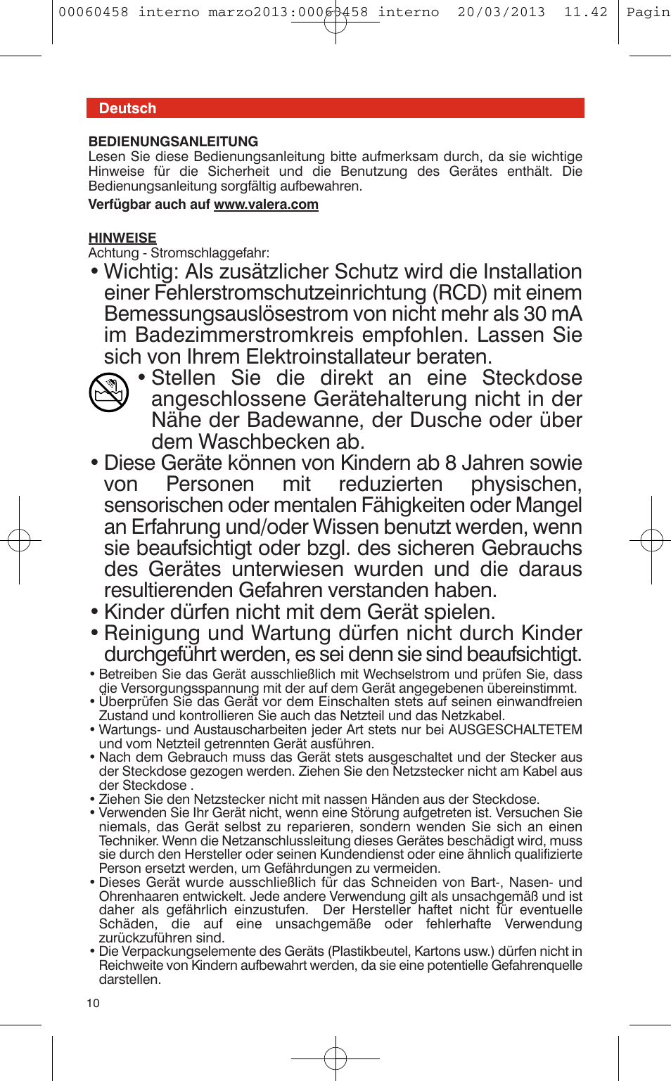 VALERA CONTOUR X CERAMIC User Manual | Page 6 / 74