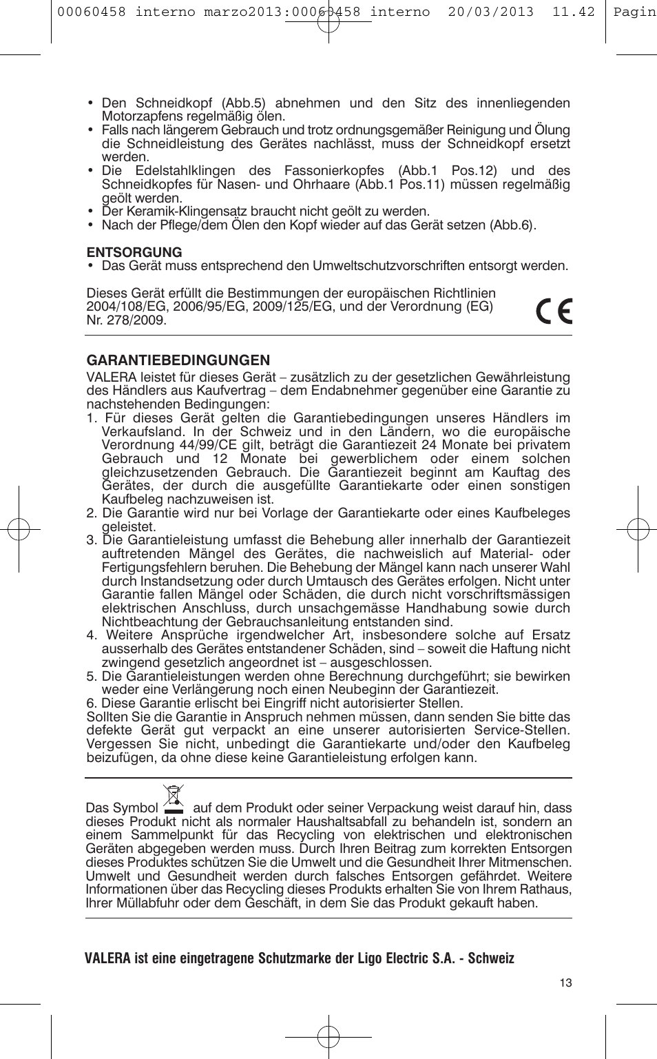 VALERA CONTOUR X CERAMIC User Manual | Page 9 / 74