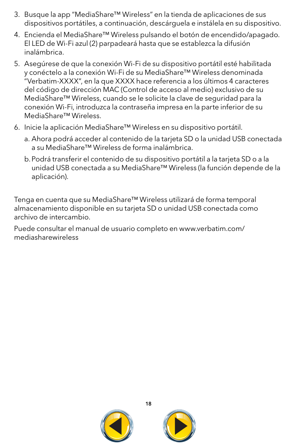 Verbatim MediaShare Wireless User Manual | Page 18 / 50
