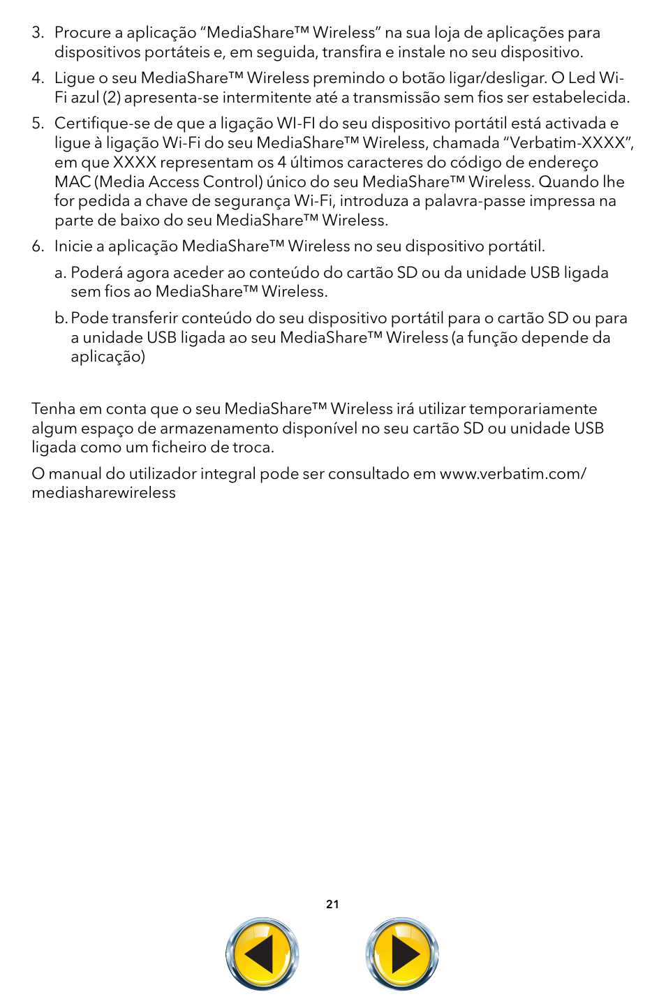 Verbatim MediaShare Wireless User Manual | Page 21 / 50