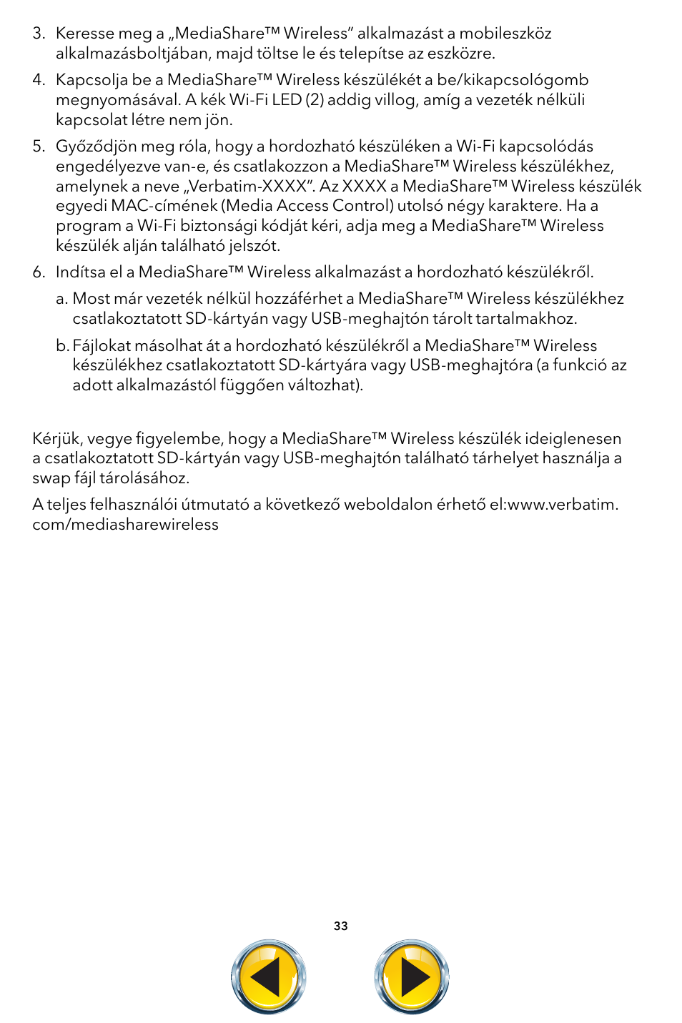 Verbatim MediaShare Wireless User Manual | Page 33 / 50