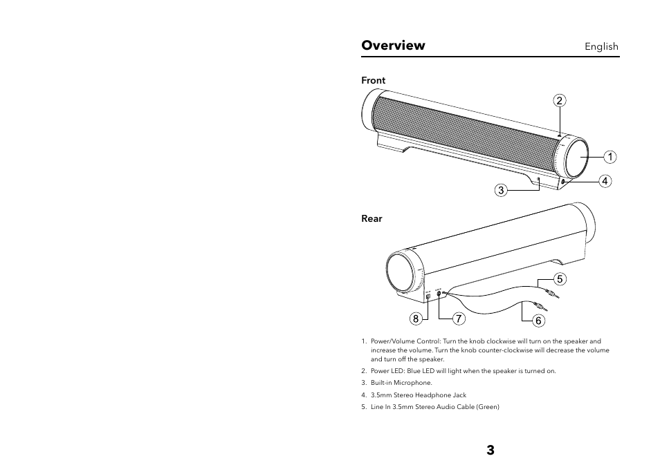 23 overview | Verbatim Multimedia Audio Bar 2.1 Speaker System User Manual | Page 2 / 33