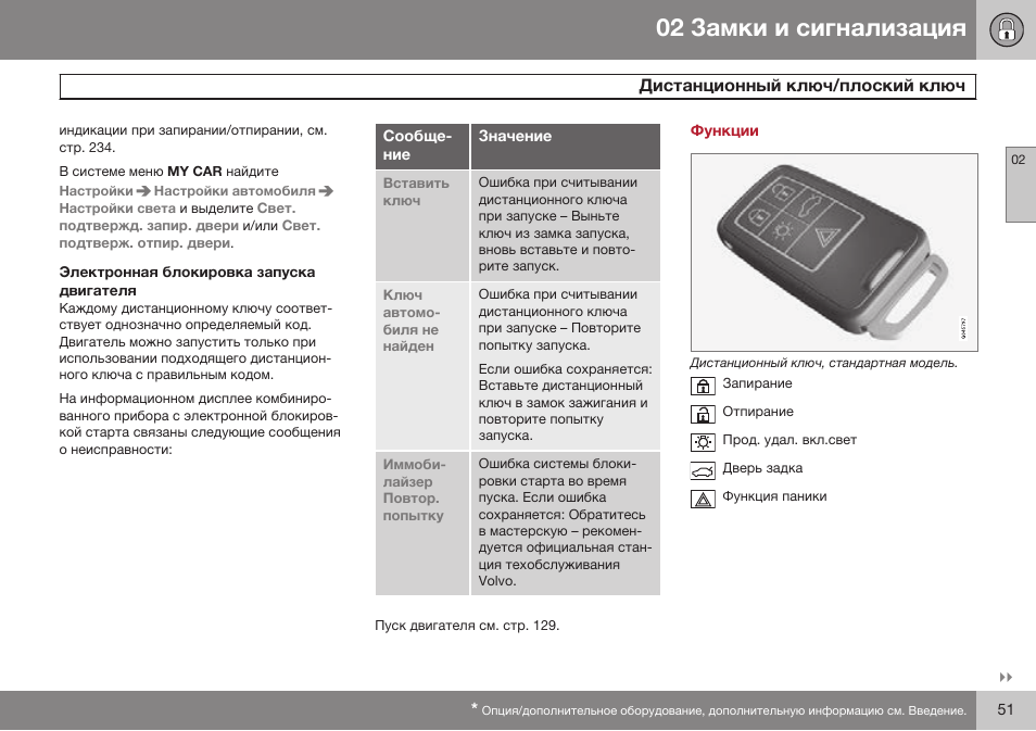 Функции | Volvo XC70 MY14 руководство по эксплуатации User Manual | Page 53 / 492