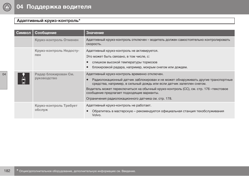 Volvo S80 MY14 руководство по эксплуатации User Manual | Page 184 / 478