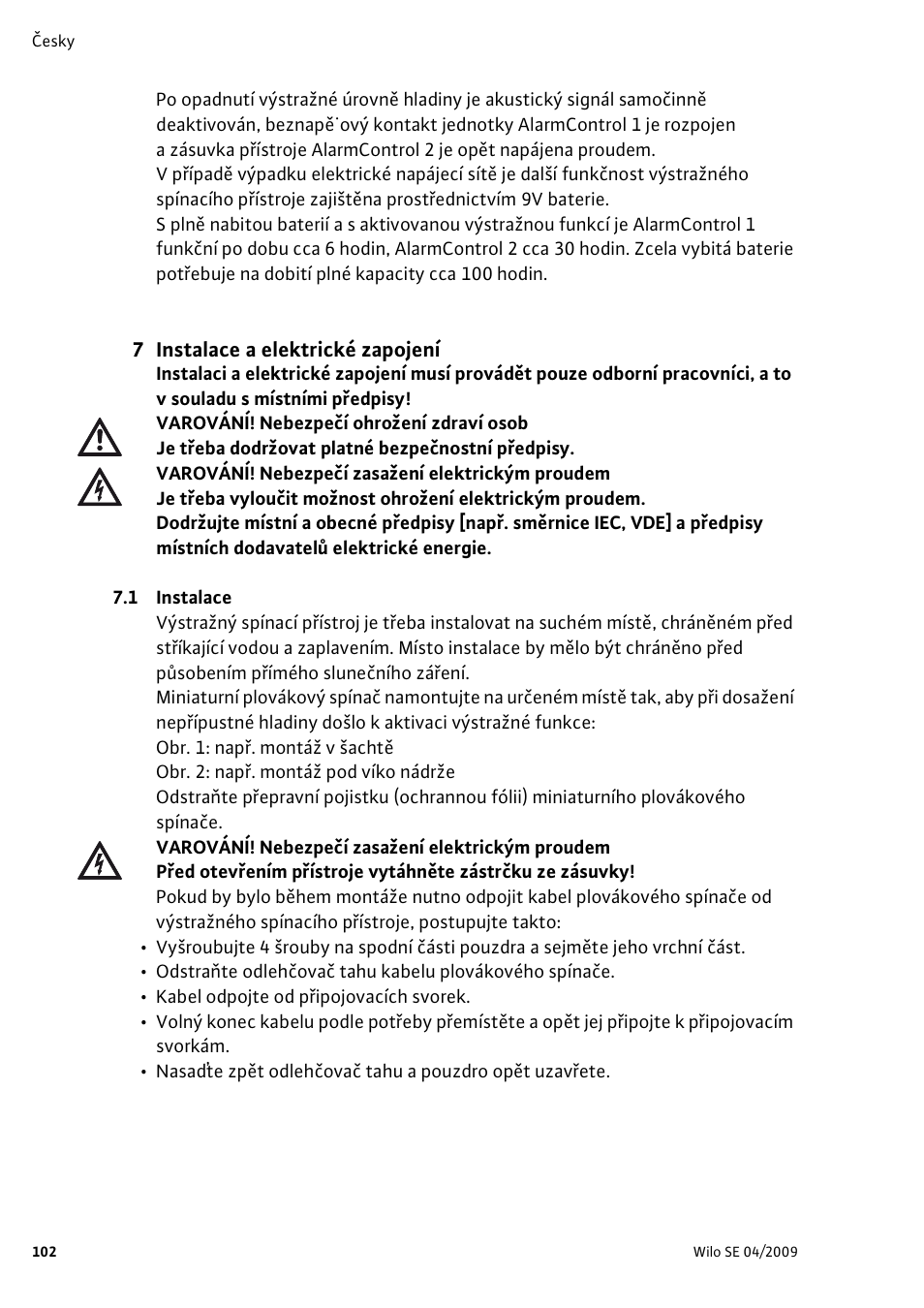 Wilo AlarmControl User Manual | Page 106 / 128