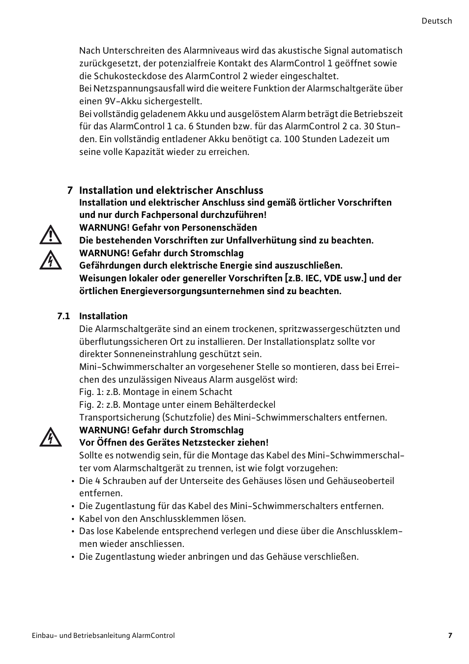 Wilo AlarmControl User Manual | Page 11 / 128